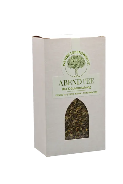 TISANA DELLA SERA BIO - Retrospezione, tesaurizzare i tesori della giornata, gratitudine, lasciare andare ciò che non può essere fatto oggi, guardare il cielo stellato e fondersi con il respiro della notte – sulle ali silenziose di lavanda, luppolo e valeriana. - Natürliches Produkt