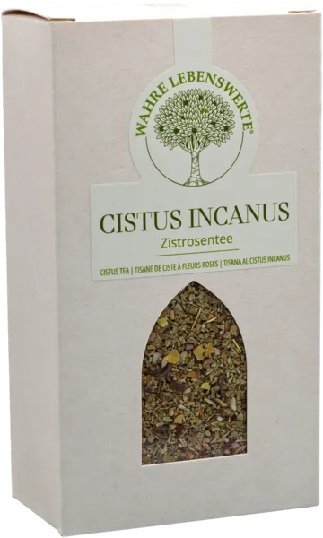 TISANA AL CISTUS INCANUS BIO - Il cuore si apre all'aroma fine-aspro e leggermente dolce con la delicata nota di agrumi. Fiducia e allegria si diffondono. Questo tè mette in moto il sistema immunitario. - Natürliches Produkt